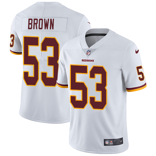 Nike Redskins #53 Zach Brown White Men's Stitched NFL Vapor Untouchable Limited Jersey - Click Image to Close